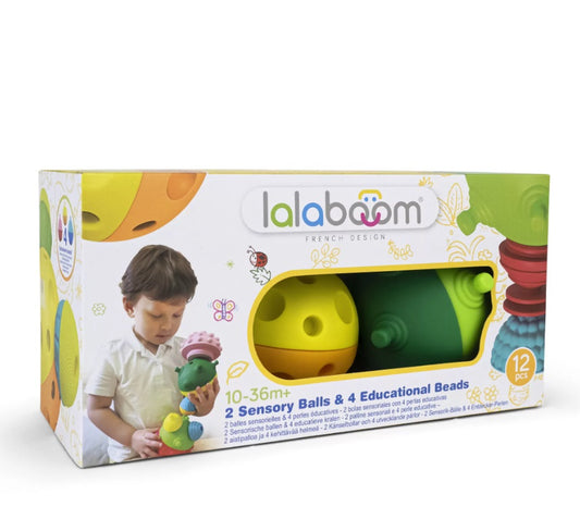 2 sensorische ballen en 4 kralen sets - Lalaboom