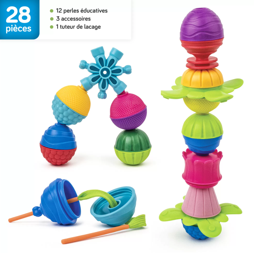 Lalaboom ritszak met motor kralen en accessoires – 28 stuks