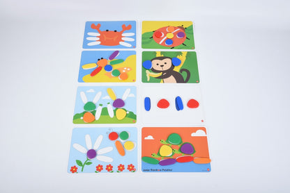 Junior rainbow pebbles met speelkaarten