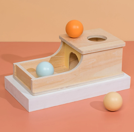 Montessori doos met 3 ballen - Objectpermanentie Box